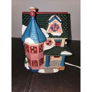 Vintage Russ Berrie & Co. Victorian Christmas Lighted Porcelain Snowhouse~ Works